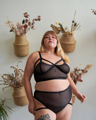 Mesh Triangle Cut Out Bralette - cantiqLA