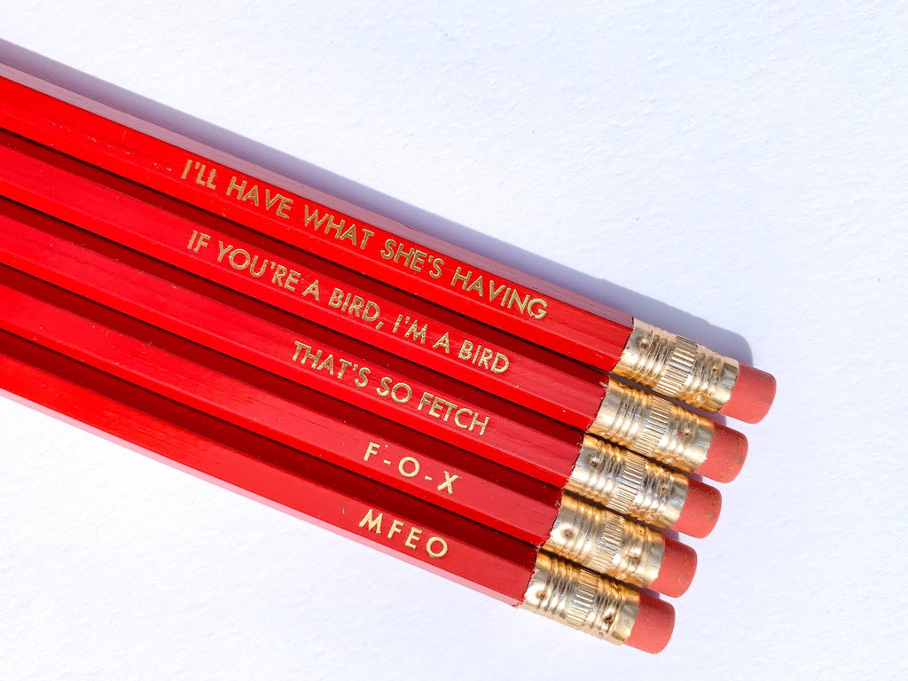 Rom-Com Pencil Pack - Red & Gold - cantiqLA